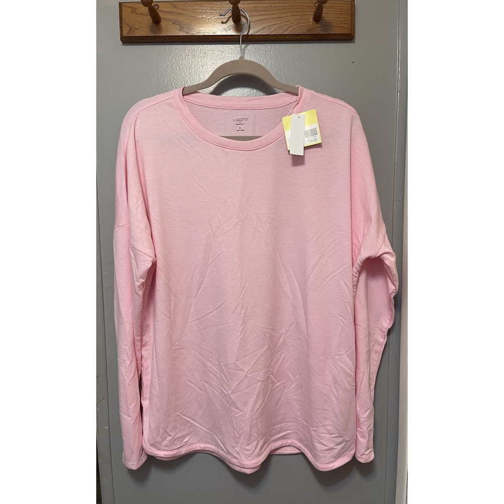 Cabana By Crown And Ivy Pink Long Sleeve T-Shirt Women's XL NWT SOFT
